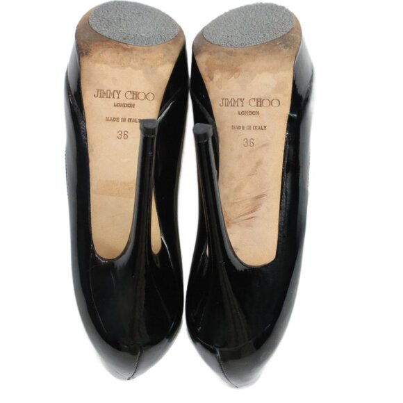 Jimmy Choo Cosmic Black Patent Leather Closed Toe Platform Stiletto, Size 36 (6) - Picture 9 of 9